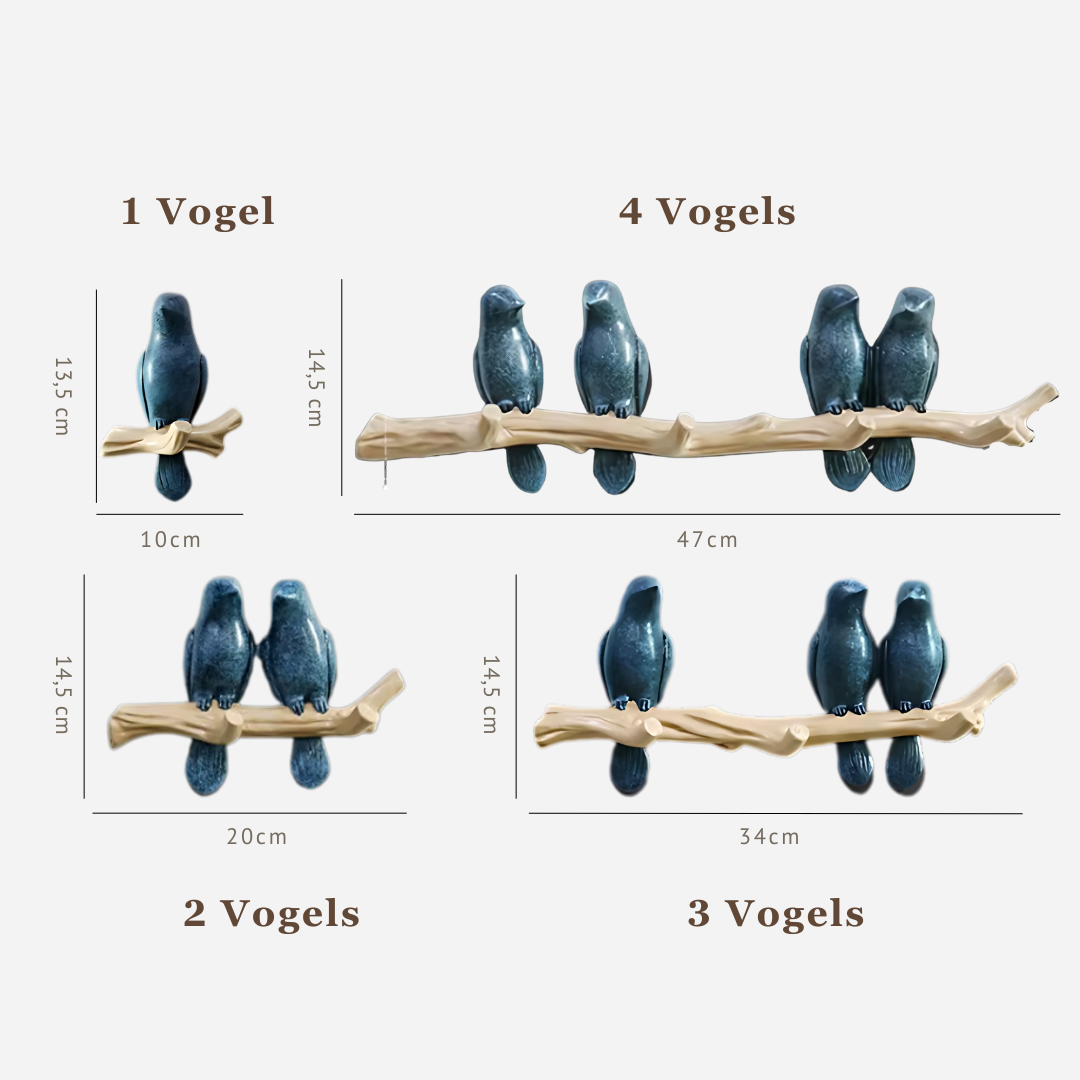 Wall Mounted Coat Rack with Bird Design Decorative Hooks