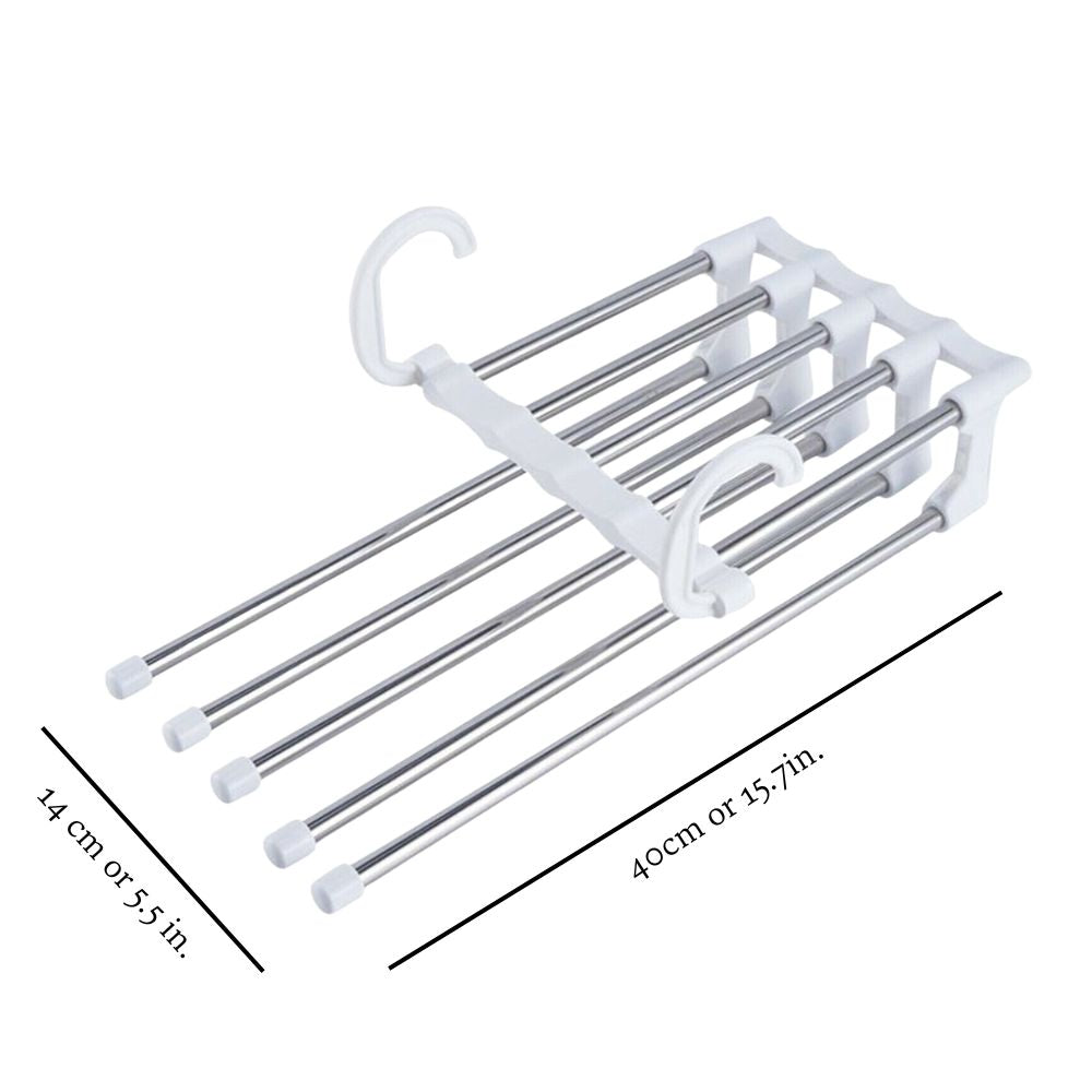Adjustable Closet Pants Rack with Collapsible Space Saving Design
