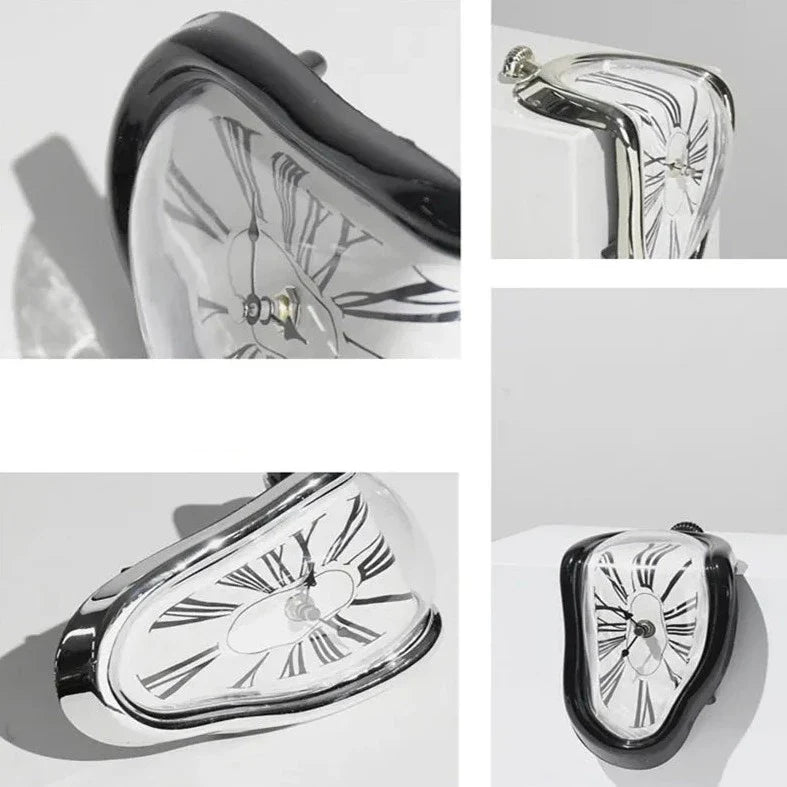 Modern Silent Wall Clock with Melting Effect Surreal Design