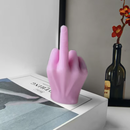 Scented Soy Wax Candle with Middle Finger Shape Decorative Design