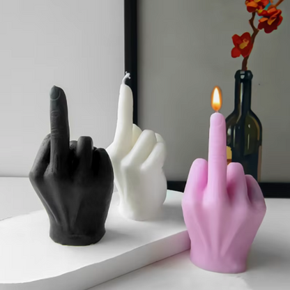 Scented Soy Wax Candle with Middle Finger Shape Decorative Design