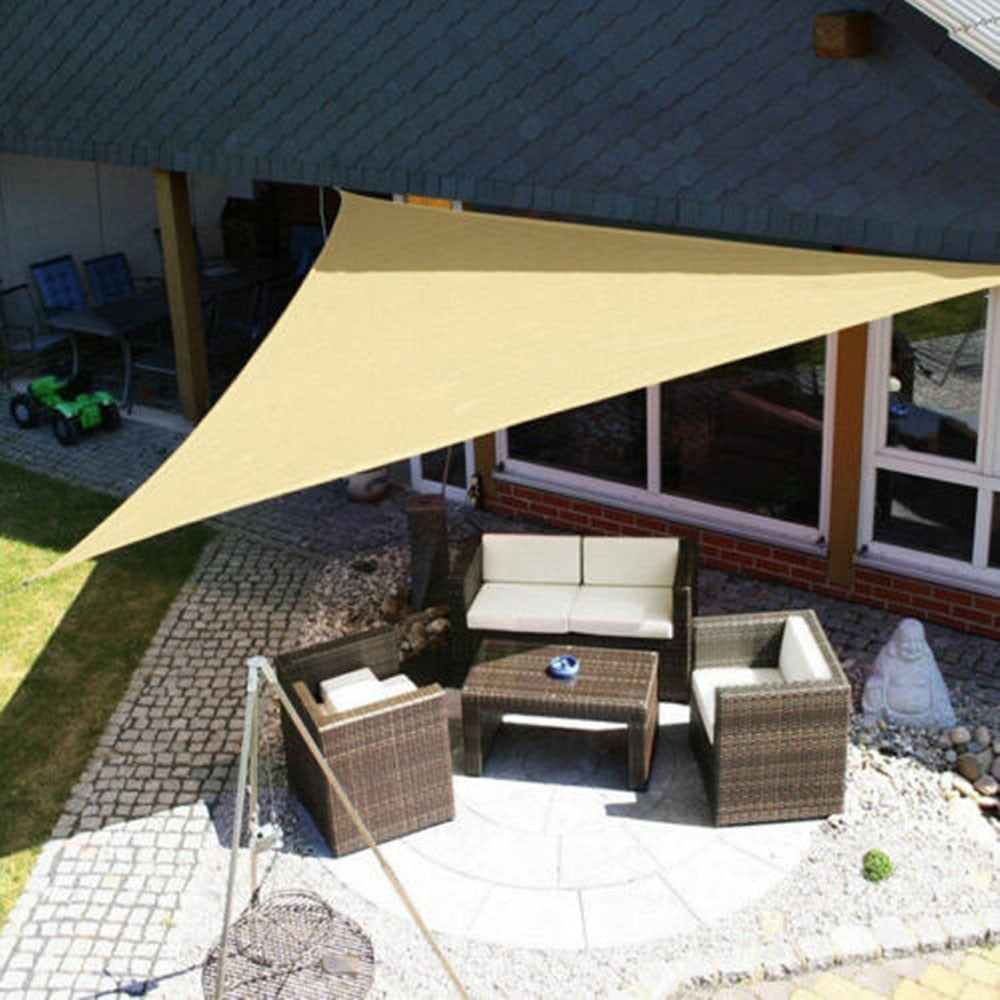 Outdoor Sun Shade Sail Water Resistant UV Protection Easy Install