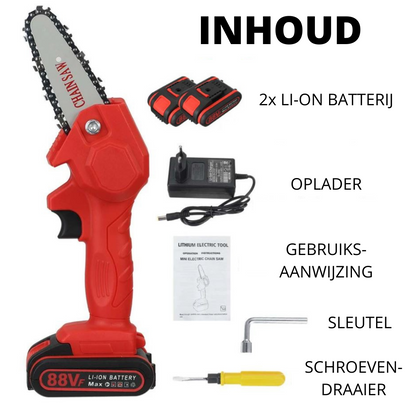 Electric Cordless Chainsaw with Dual Batteries Lightweight Design and LED Indicator