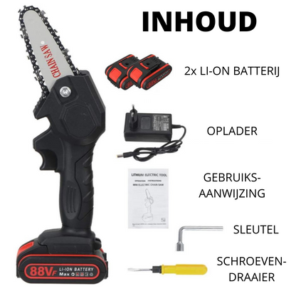 Electric Cordless Chainsaw with Dual Batteries Lightweight Design and LED Indicator