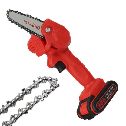 Electric Cordless Chainsaw with Dual Batteries Lightweight Design and LED Indicator
