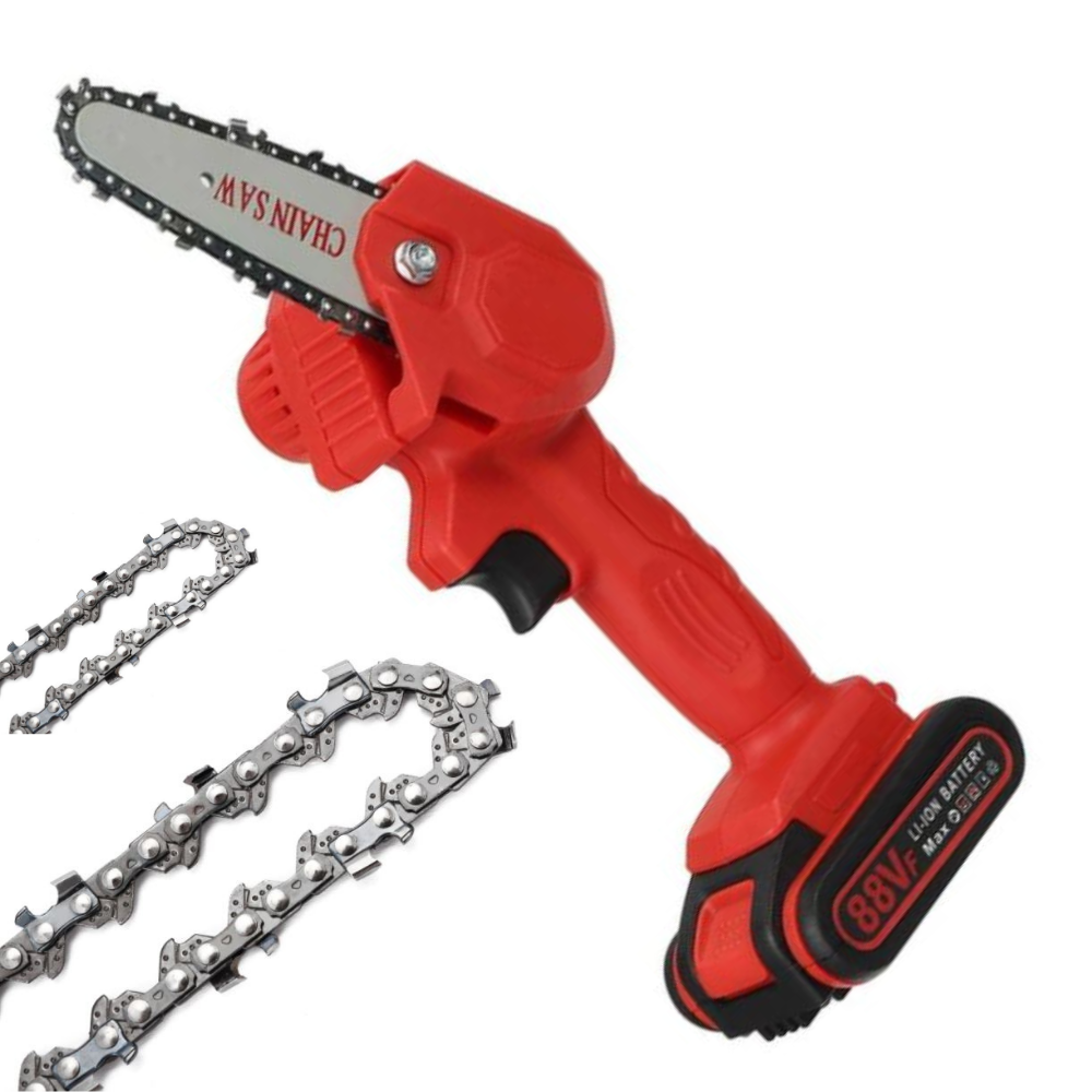 Electric Cordless Chainsaw with Dual Batteries Lightweight Design and LED Indicator
