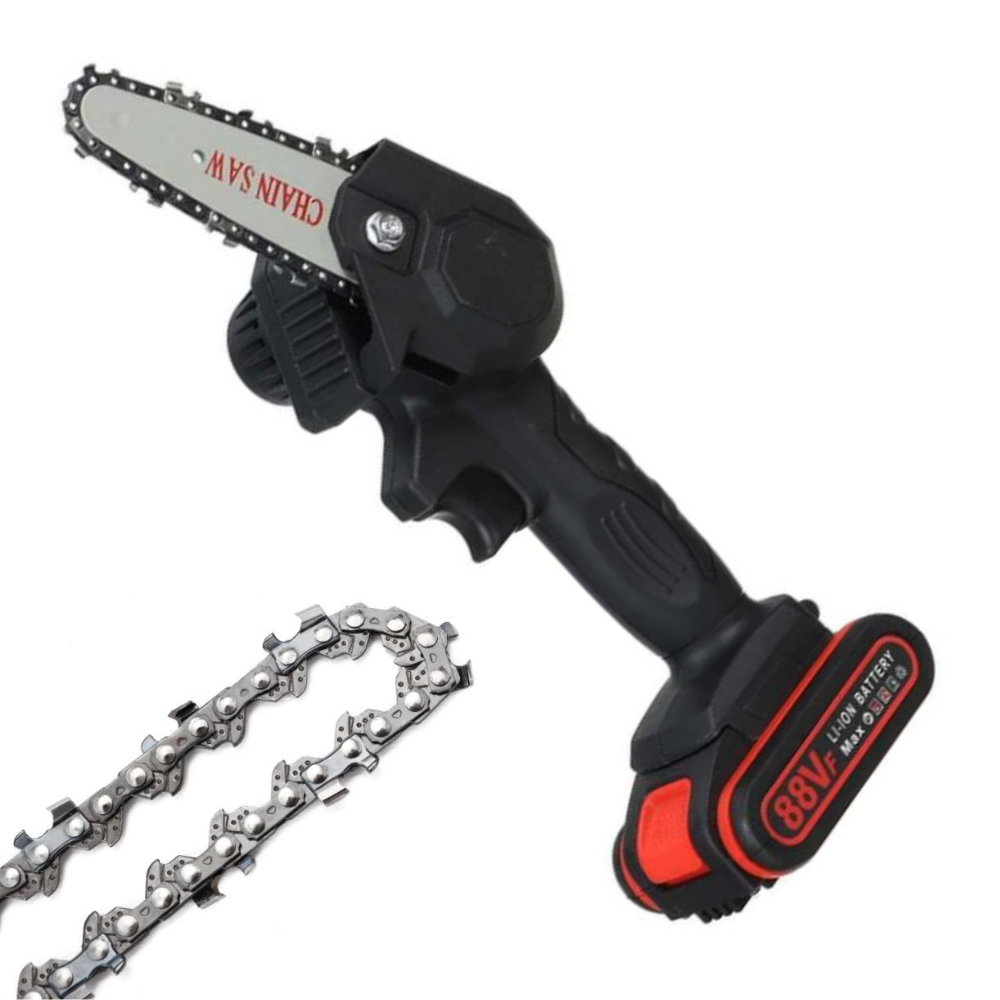 Electric Cordless Chainsaw with Dual Batteries Lightweight Design and LED Indicator