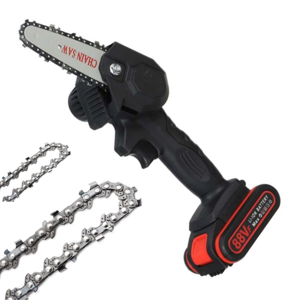 Electric Cordless Chainsaw with Dual Batteries Lightweight Design and LED Indicator