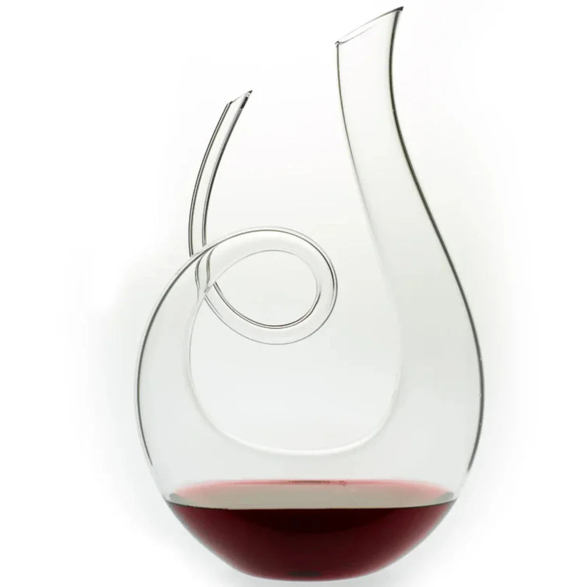 Wine Decanter with Swirling Spout and Lead Free Crystal Glass