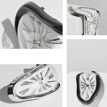 Modern Silent Wall Clock with Melting Effect Surreal Design