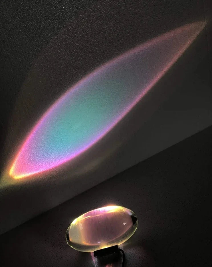 Mini Crystal Table Lamp with Sunset Sky Lighting Effect and USB Power