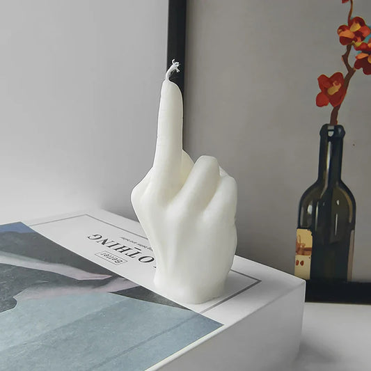 Scented Soy Wax Candle with Middle Finger Shape Decorative Design