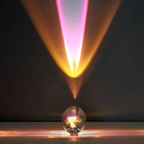 Mini Crystal Table Lamp with Sunset Sky Lighting Effect and USB Power