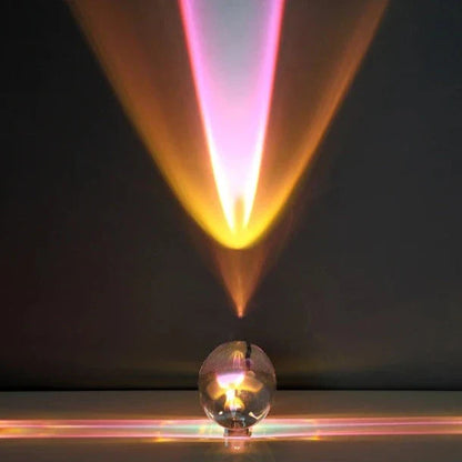 Mini Crystal Table Lamp with Sunset Sky Lighting Effect and USB Power