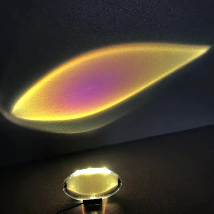 Mini Crystal Table Lamp with Sunset Sky Lighting Effect and USB Power