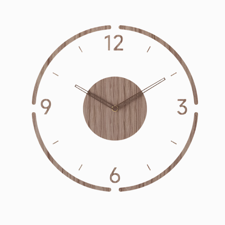 Silent Wall Clock with Glass Face and Bamboo Frame