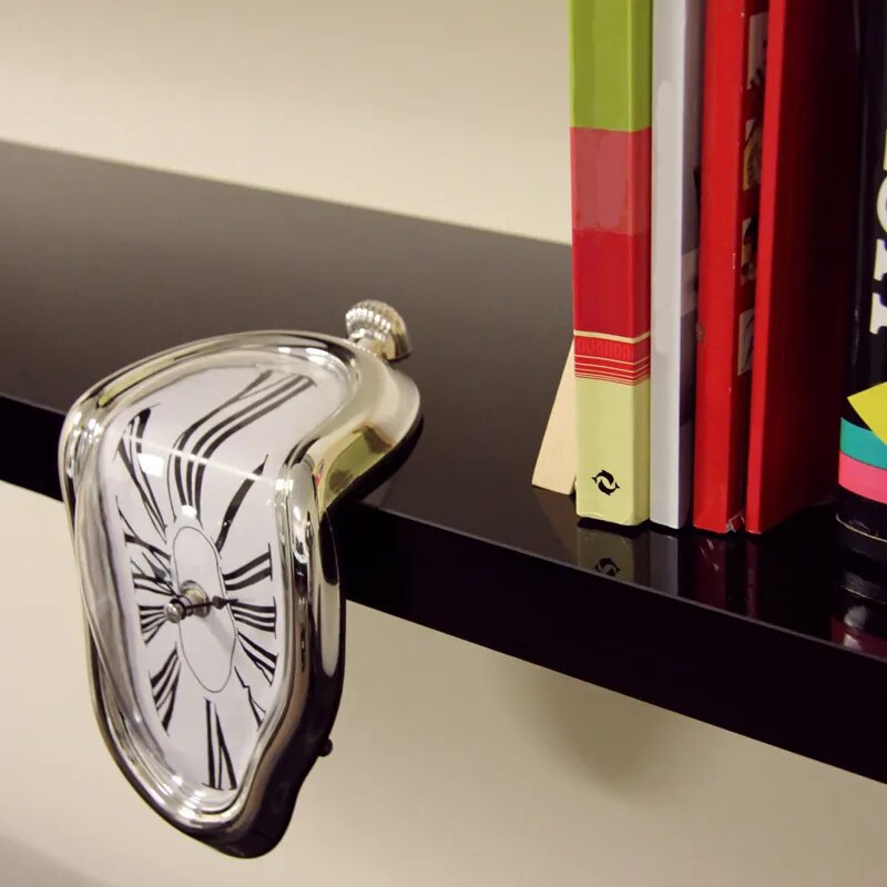 Modern Silent Wall Clock with Melting Effect Surreal Design