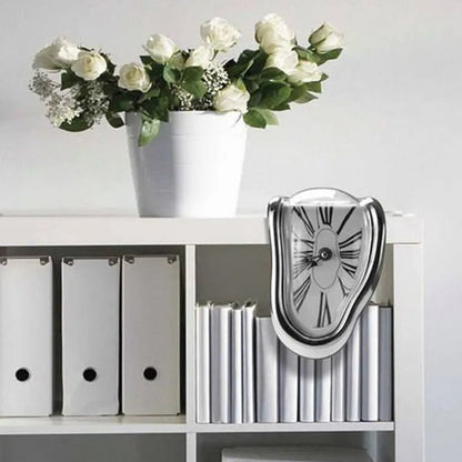 Modern Silent Wall Clock with Melting Effect Surreal Design