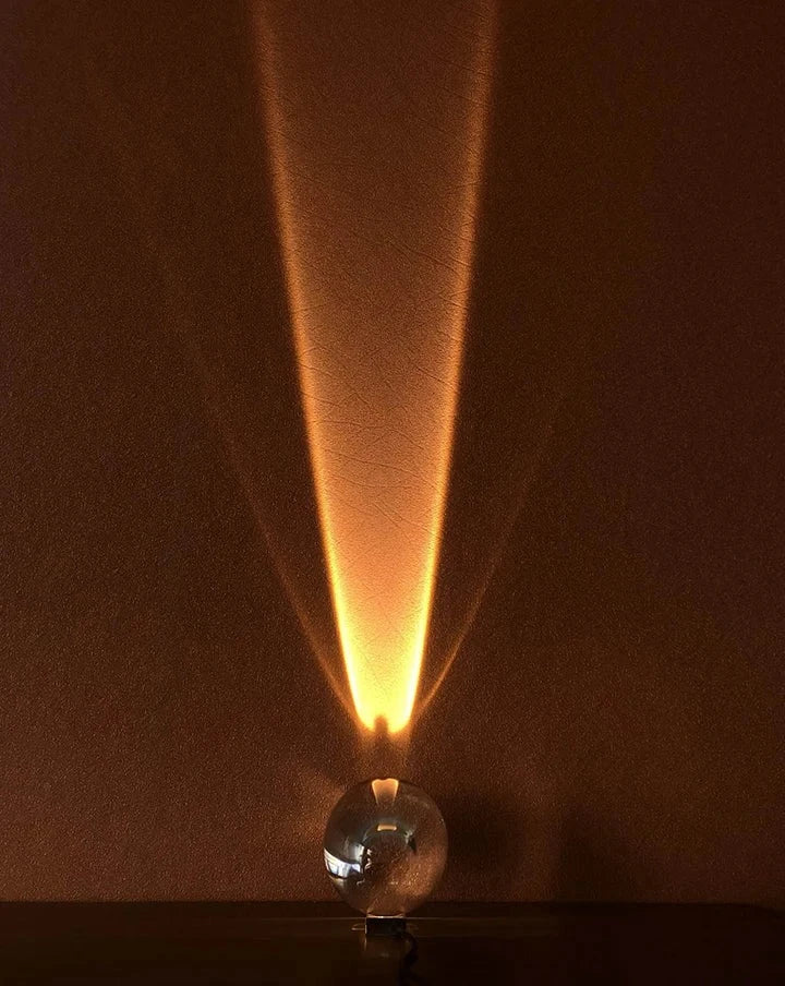 Mini Crystal Table Lamp with Sunset Sky Lighting Effect and USB Power