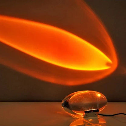Mini Crystal Table Lamp with Sunset Sky Lighting Effect and USB Power