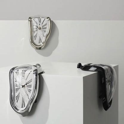 Modern Silent Wall Clock with Melting Effect Surreal Design
