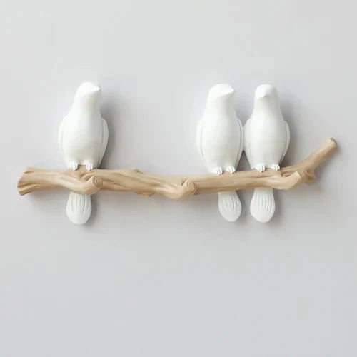 Wall Mounted Coat Rack with Bird Design Decorative Hooks
