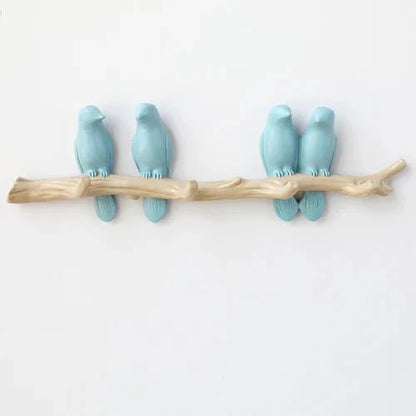 Wall Mounted Coat Rack with Bird Design Decorative Hooks