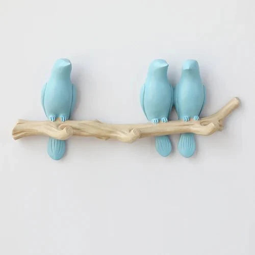 Wall Mounted Coat Rack with Bird Design Decorative Hooks