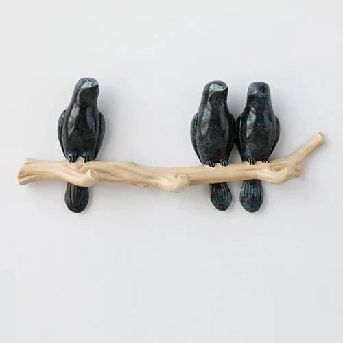 Wall Mounted Coat Rack with Bird Design Decorative Hooks