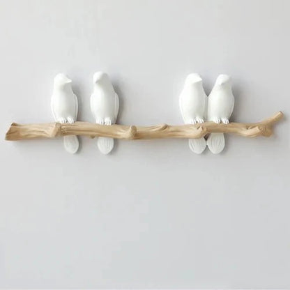 Wall Mounted Coat Rack with Bird Design Decorative Hooks