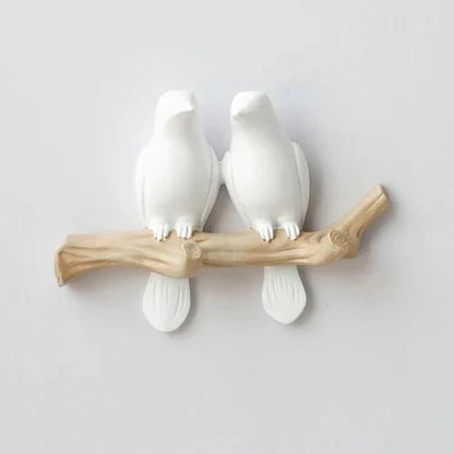 Wall Mounted Coat Rack with Bird Design Decorative Hooks