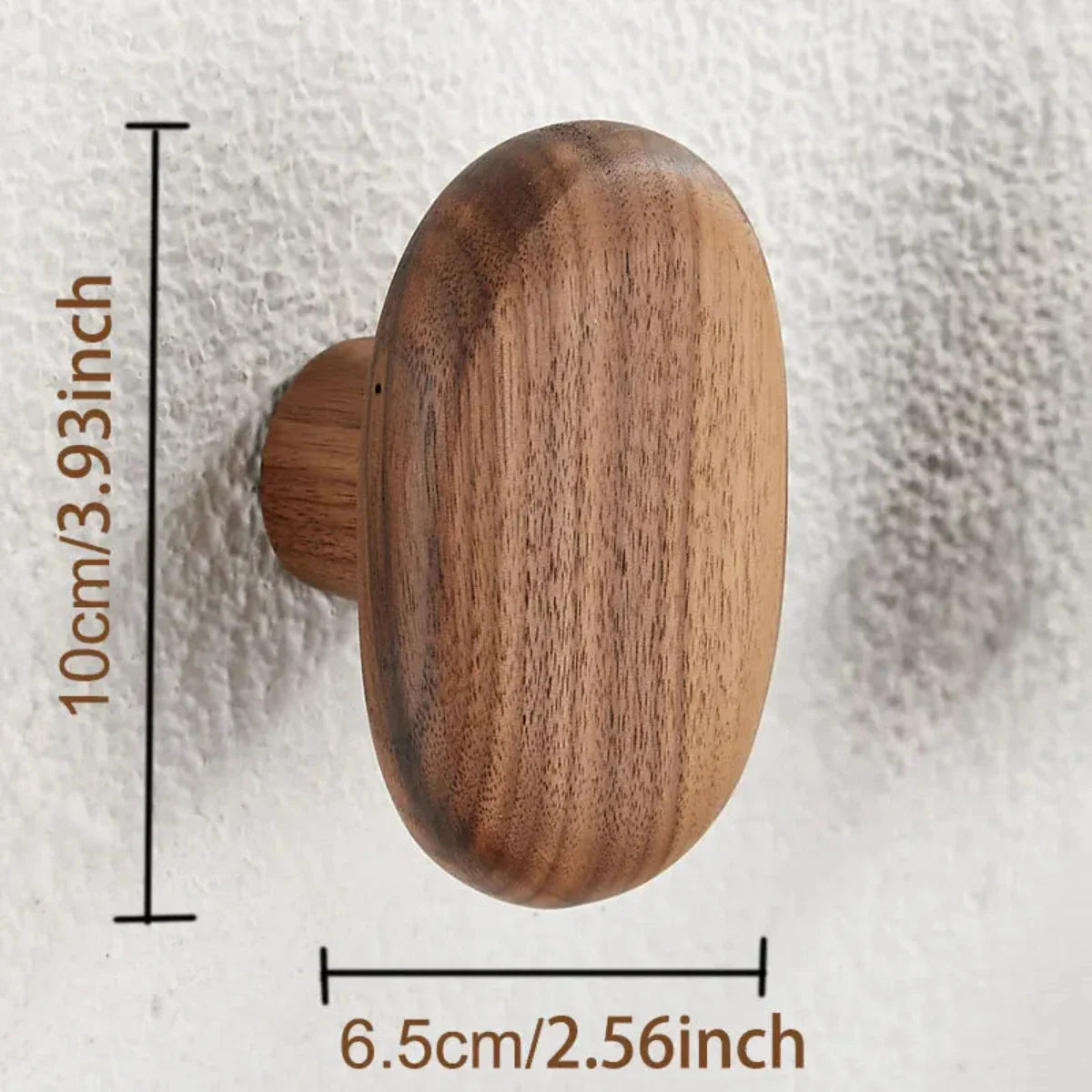 Wall Mounted Coat Rack with Walnut Wood Finish and Multiple Hooks