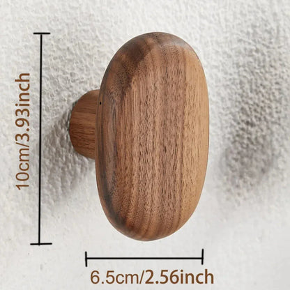 Wall Mounted Coat Rack with Walnut Wood Finish and Multiple Hooks