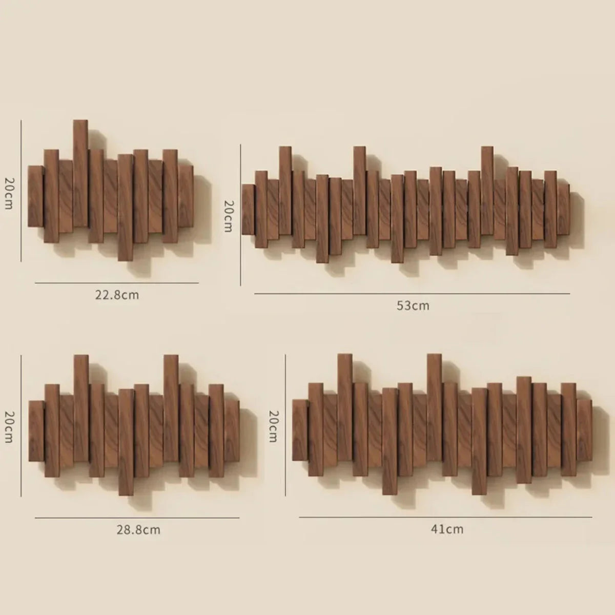 Wall Mounted Wooden Coat Rack with Foldable Hooks in Walnut or Beech