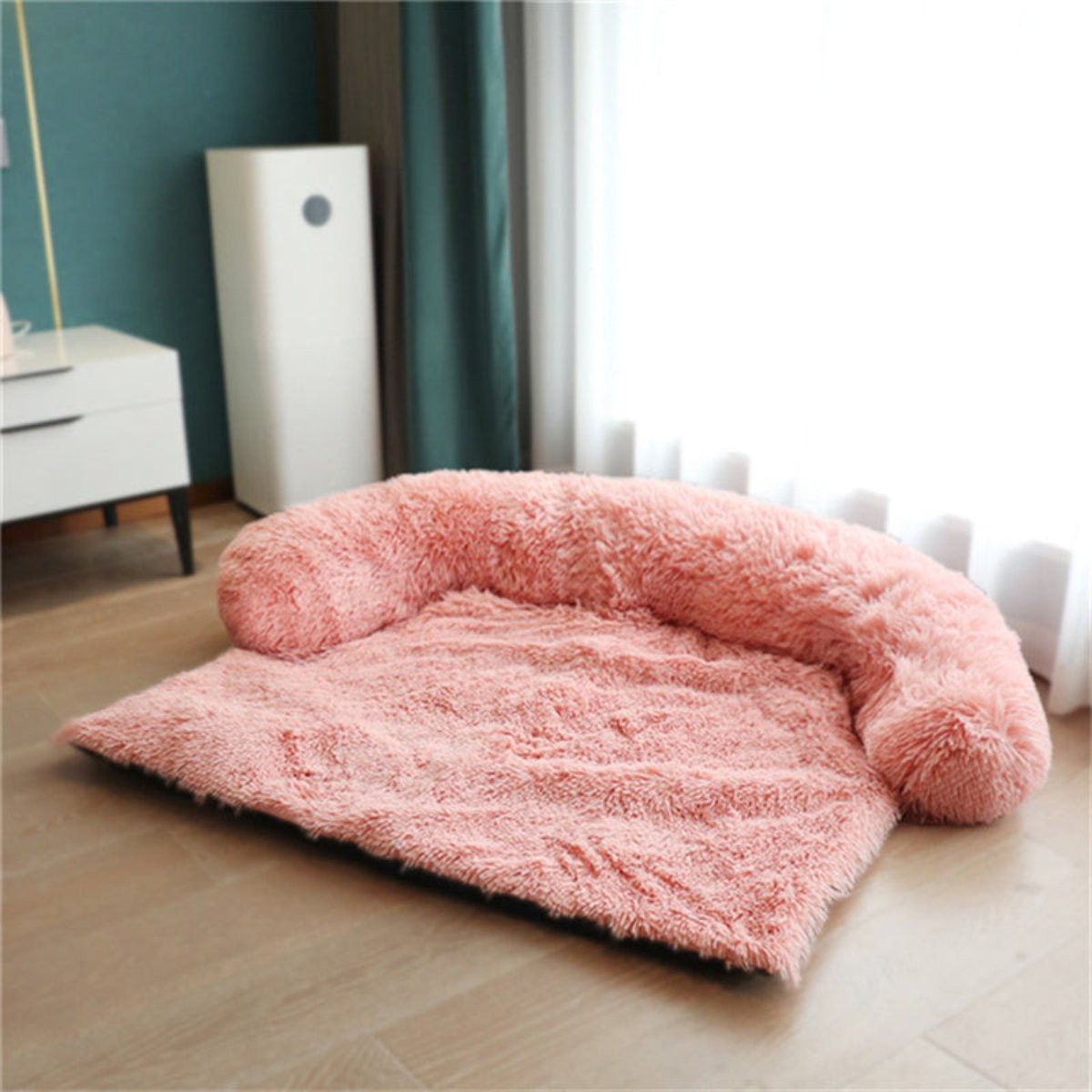 Dog Bed with Washable Cover and Non Slip Base
