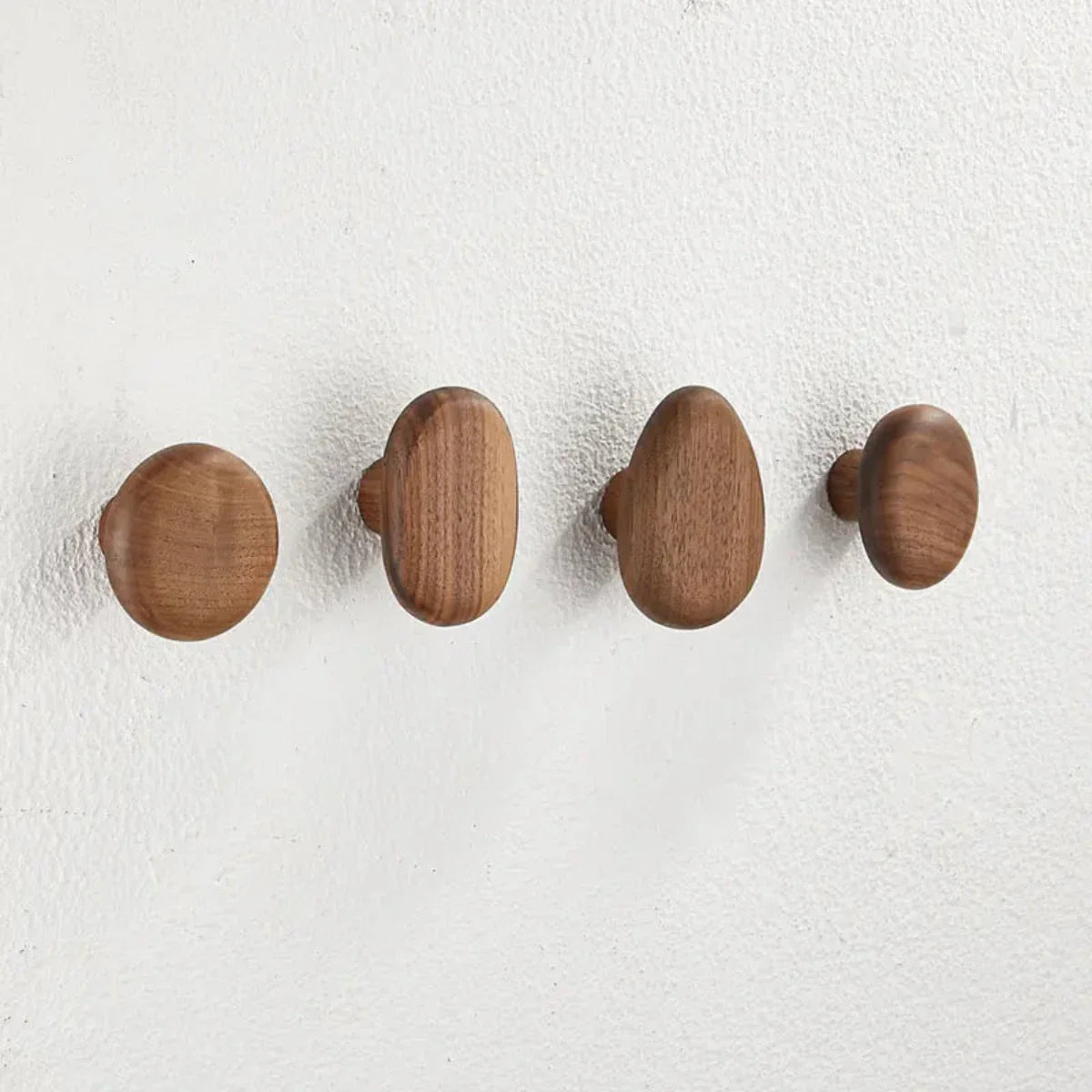 Wall Mounted Coat Rack with Walnut Wood Finish and Multiple Hooks