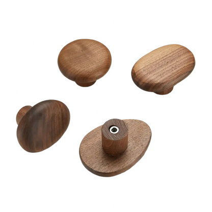 Wall Mounted Coat Rack with Walnut Wood Finish and Multiple Hooks