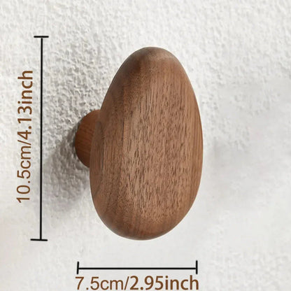 Wall Mounted Coat Rack with Walnut Wood Finish and Multiple Hooks