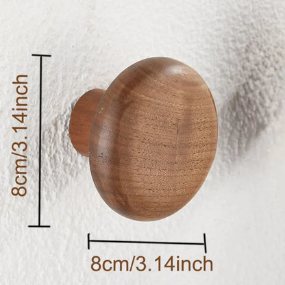 Wall Mounted Coat Rack with Walnut Wood Finish and Multiple Hooks