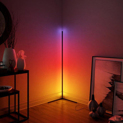 LED Corner Floor Lamp with Dimmable Light and Remote Control
