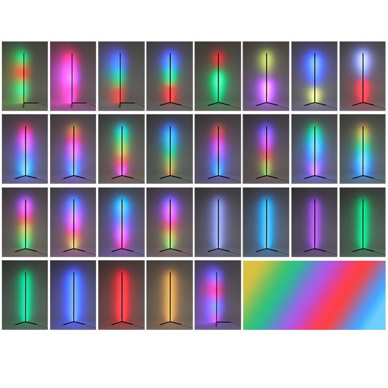 LED Corner Floor Lamp with Dimmable Light and Remote Control