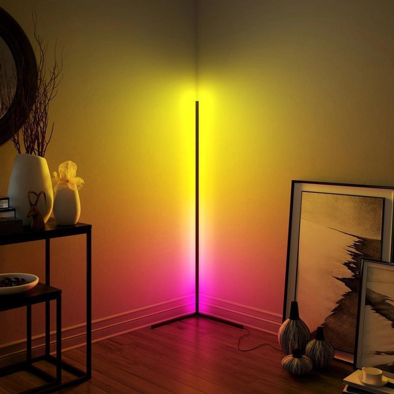 LED Corner Floor Lamp with Dimmable Light and Remote Control